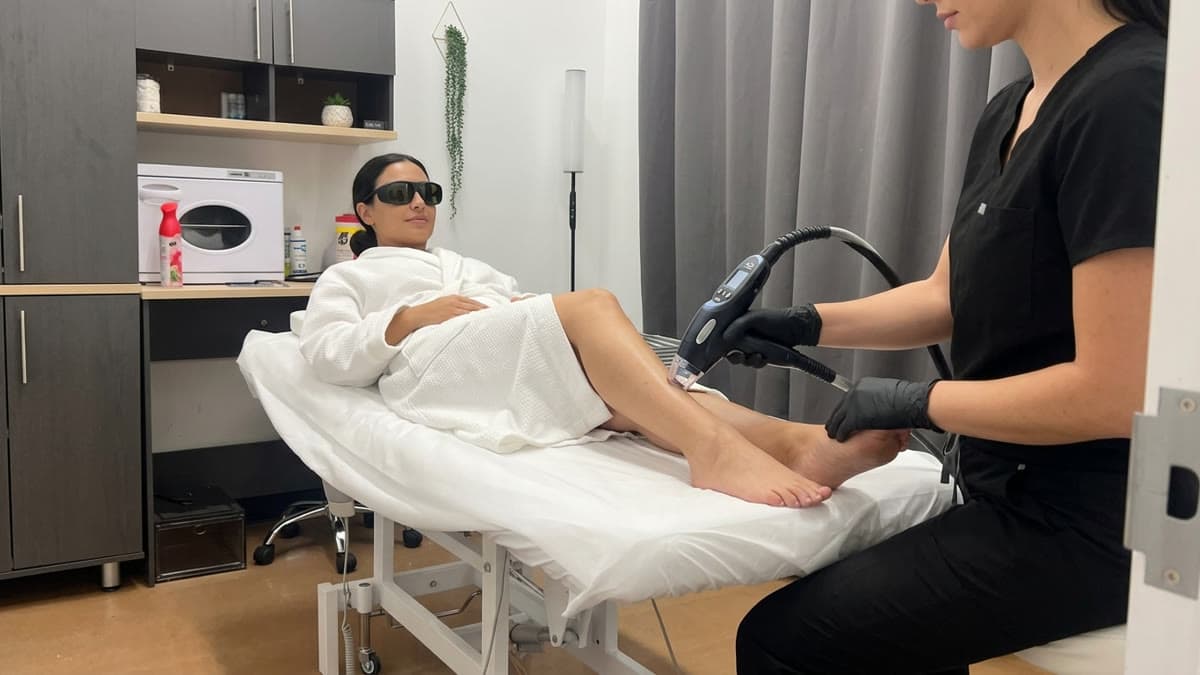 Before and after laser hair removal at Be You Esthetic Suites.
